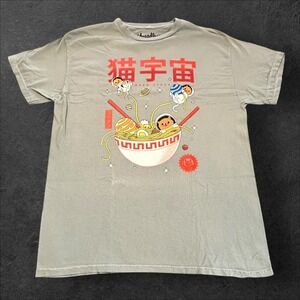 THREADLESS Small Sage Green NEKO SPACE Ramen Adventures Tee T SHIRT TOP Sachpica